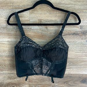 Black floral corset top